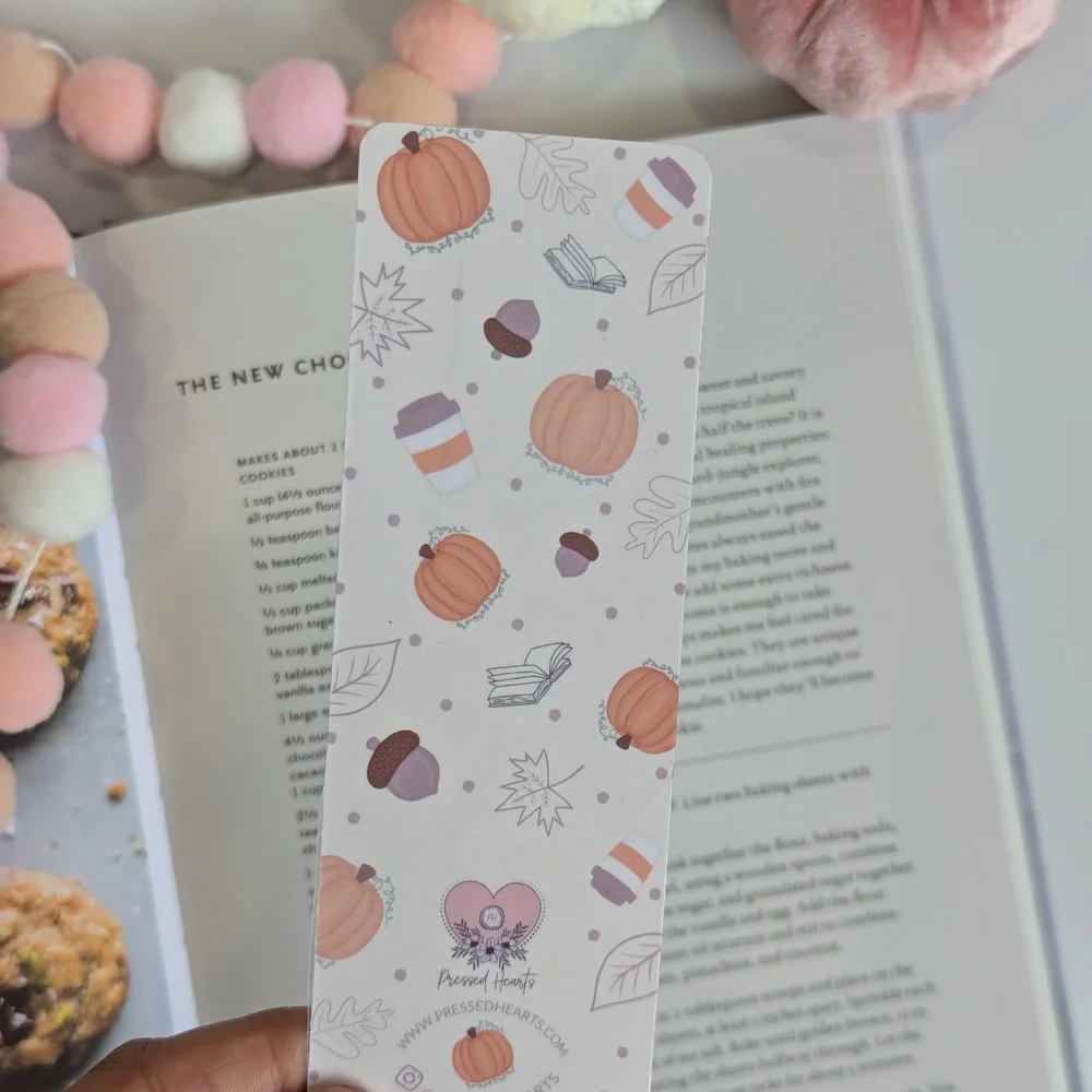 Autumn Fall And Pumpkin Themed Bookmarks Set